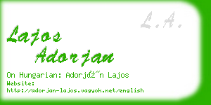 lajos adorjan business card